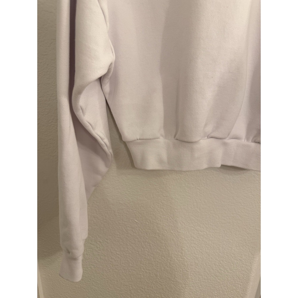 Alo Yoga Cropped Accolade Crewneck Sweatshirt White Size Medium - Picture 12 of 14